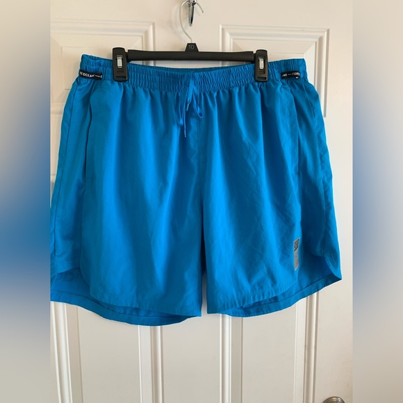 Adidas Athletic Mens Shorts 35W Primeblue Saturday 7" Inseam Sharp Blue Parley - Picture 2 of 13